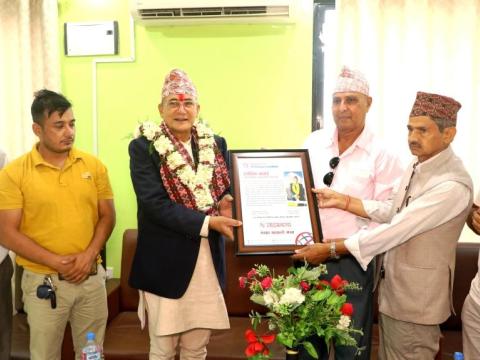 मन्त्री कार्कीलाई साझामञ्चको बधाई तथा शुभकामना
