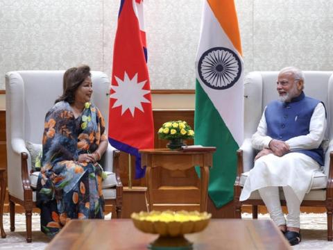 भारतीय प्रधानमन्त्री मोदीसँग परराष्ट्रमन्त्री राणाको शिष्टाचार भेट : मोदीलाई नेपाल भ्रमणको निम्तो