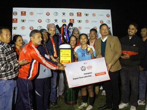 अन्तरपालिका महिला फुटबलको उपाधि कनकाईले जित्यो