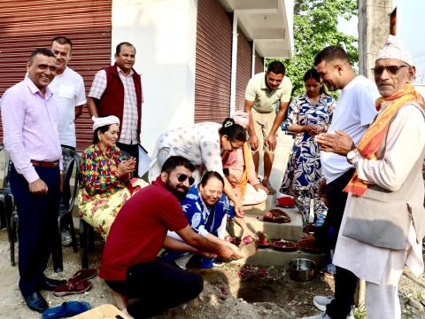 बिर्तामोडको मेघाबारी चोकदेखि संजिवनी हस्पिटल जाने सडक शिलान्यास