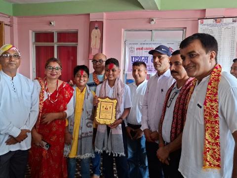 प्रणामी व्यवसाय संघ नेपालद्वारा बजगाई र सापकोटालाई स्वागत सम्मान