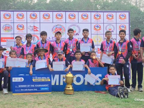 यू–१३ इन्डो–नेपाल टी–२० च्याम्पियन्स ट्रफीको उपाधि बोस्टनलाई, कप्तान आनोक बने नायक