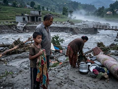 भोटेकोशी-त्रिशूली बाढीका पीडितप्रति झापामा १०८ दीपप्रज्वलन: पीडा, संवेदना र मानवताको उज्यालो