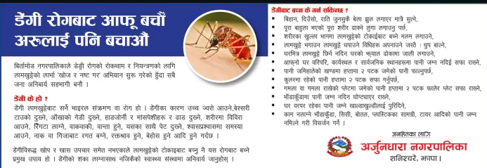 डेंगी राेगबाट बचाैं 